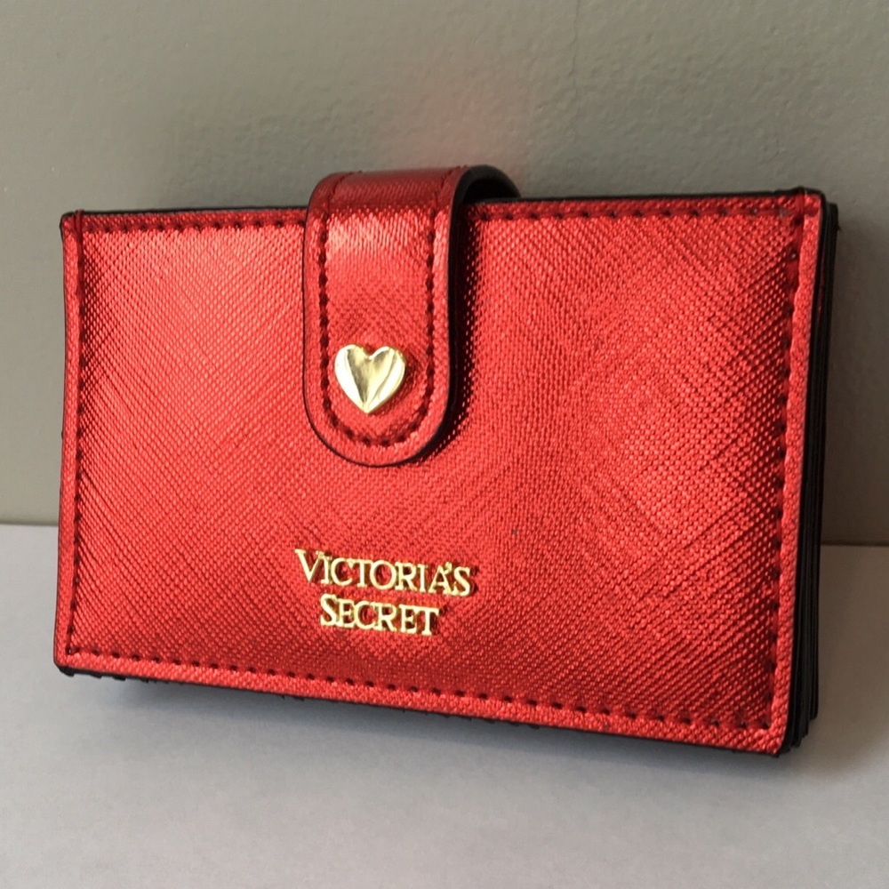 Victoria’s Secret red metallic accordion credit card wallet